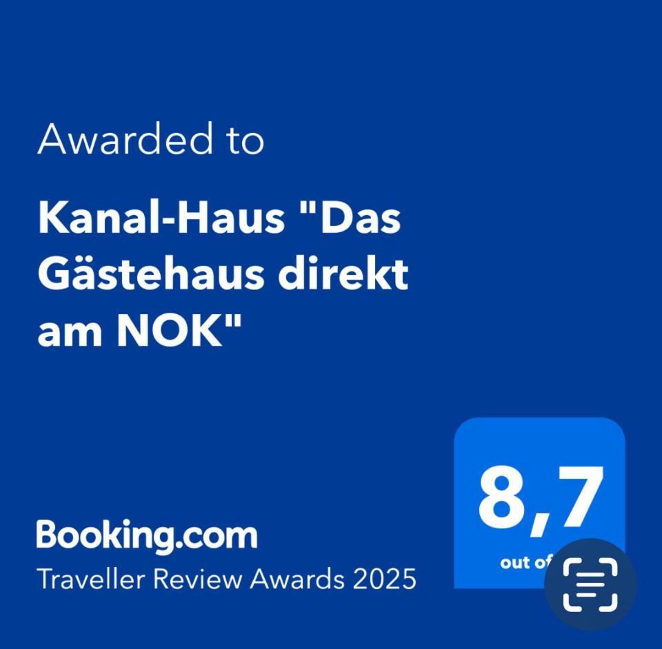 Kanal-Haus "Das Gaestehaus Direkt Am Nok" Osterrönfeld Buitenkant foto